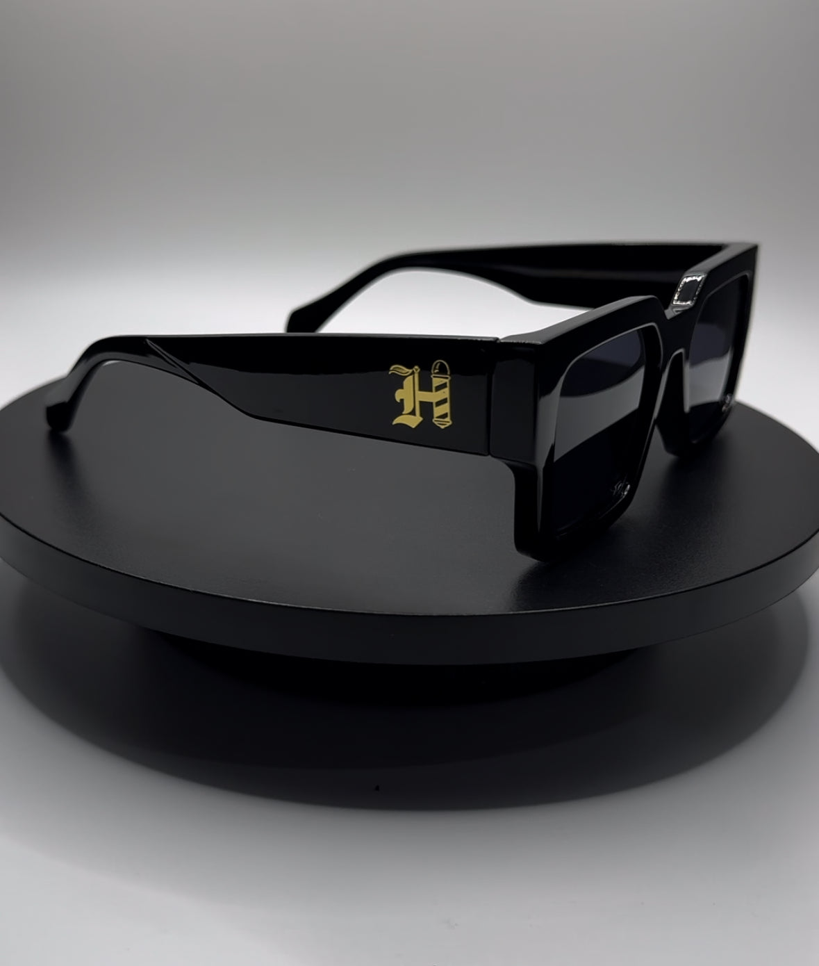 square goggles HERMS BLACK SQUARE SUNGLASSES