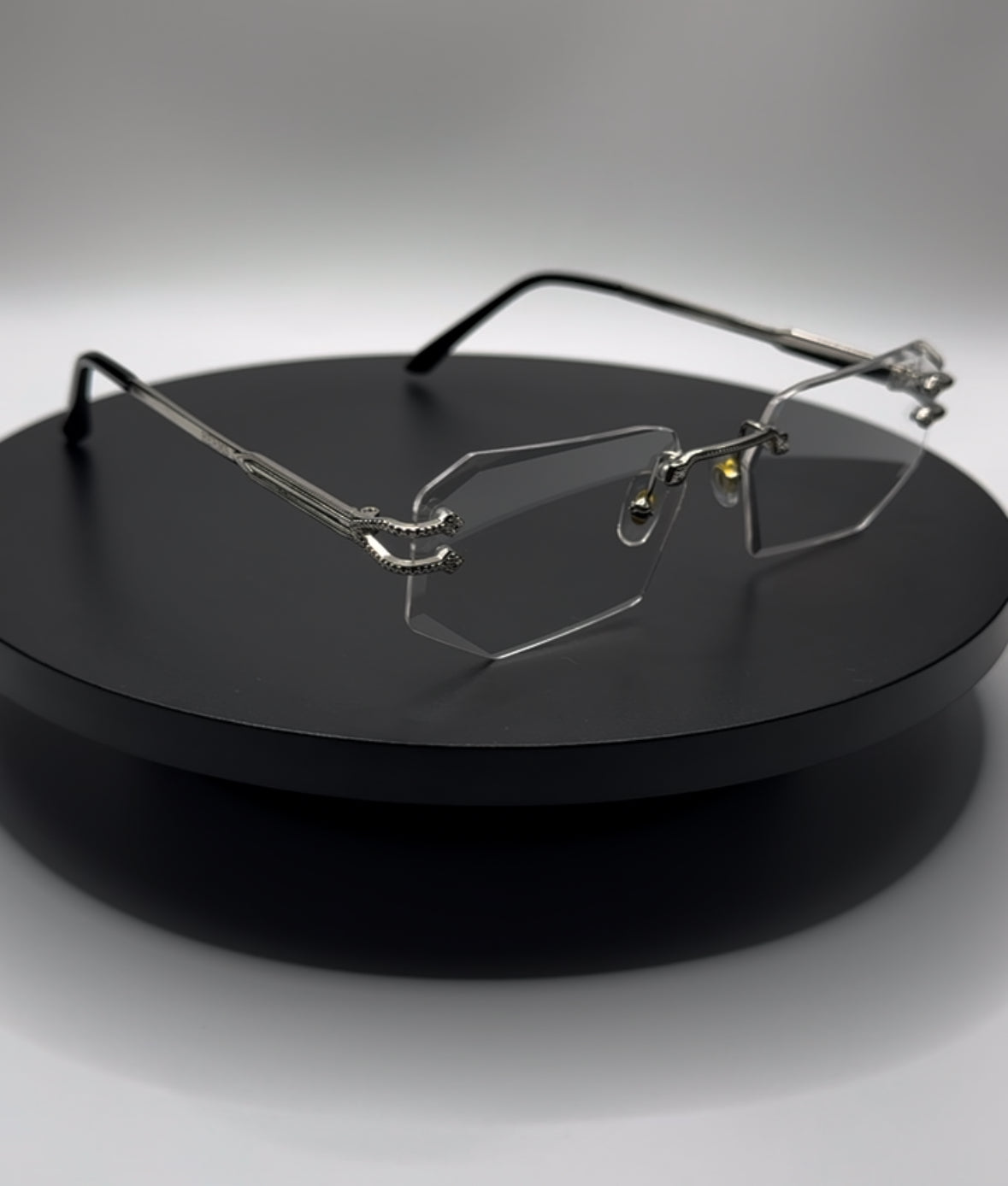 HERMS SILVER FRAME GLASSES