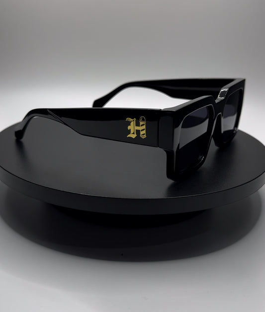 HERMS BLACK SQUARE SUNGLASSES